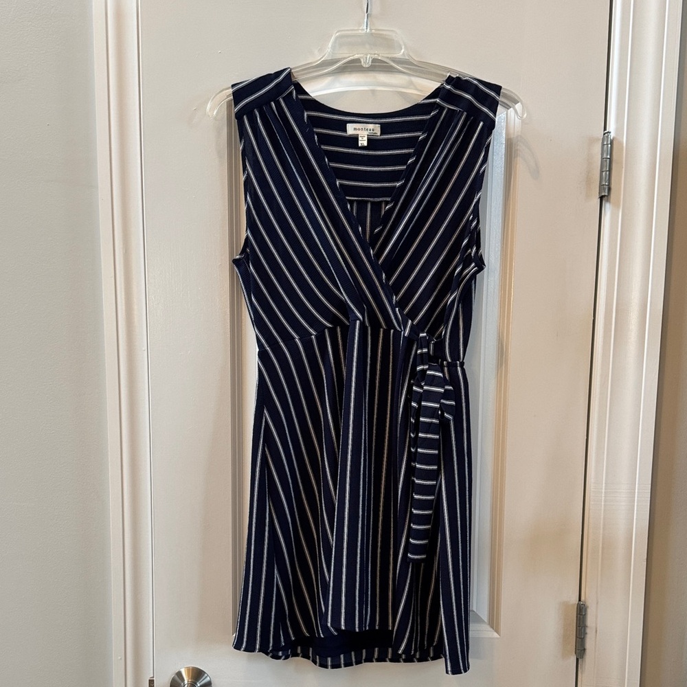 H&M Navy and White Striped Mini Dress